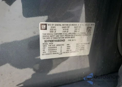 2010 Cadillac Srx Luxury Collection from USA, damaged, VIN 3GYFNDEYXAS620425